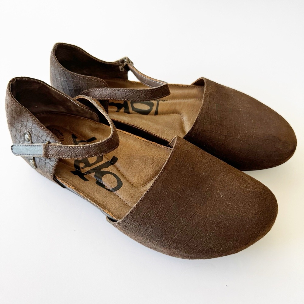 OTBT Shoes Women's 9.5 M Brown Embossed Leather Kalamazoo Mary Jane Comfort Sole